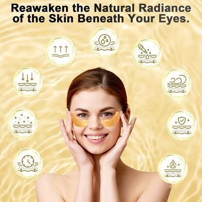 Gold Eye Mask Patches 24 Pairs Collagen Hyaluronic Acid Glycerin Moisturizing Under Eye Patches Refreshing Eye Care Gift Set Wedding Valentine's Day Must-Have