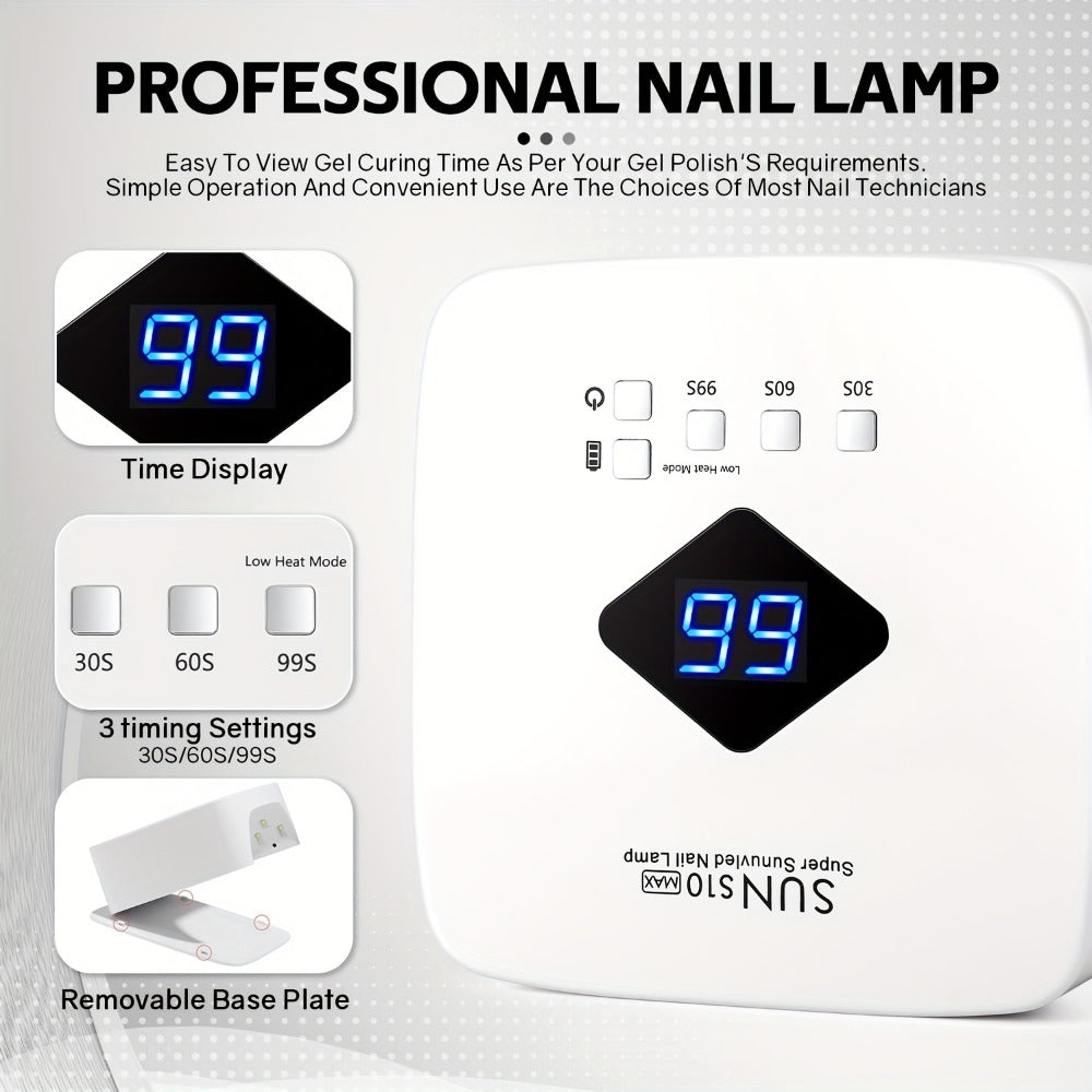 Nail Tech Supplies 30 LED 3 Timers Nail Lamp Fast Nail Gel Porfessional Safe Rechargeable Portable Wireless Nail Polish Dryer