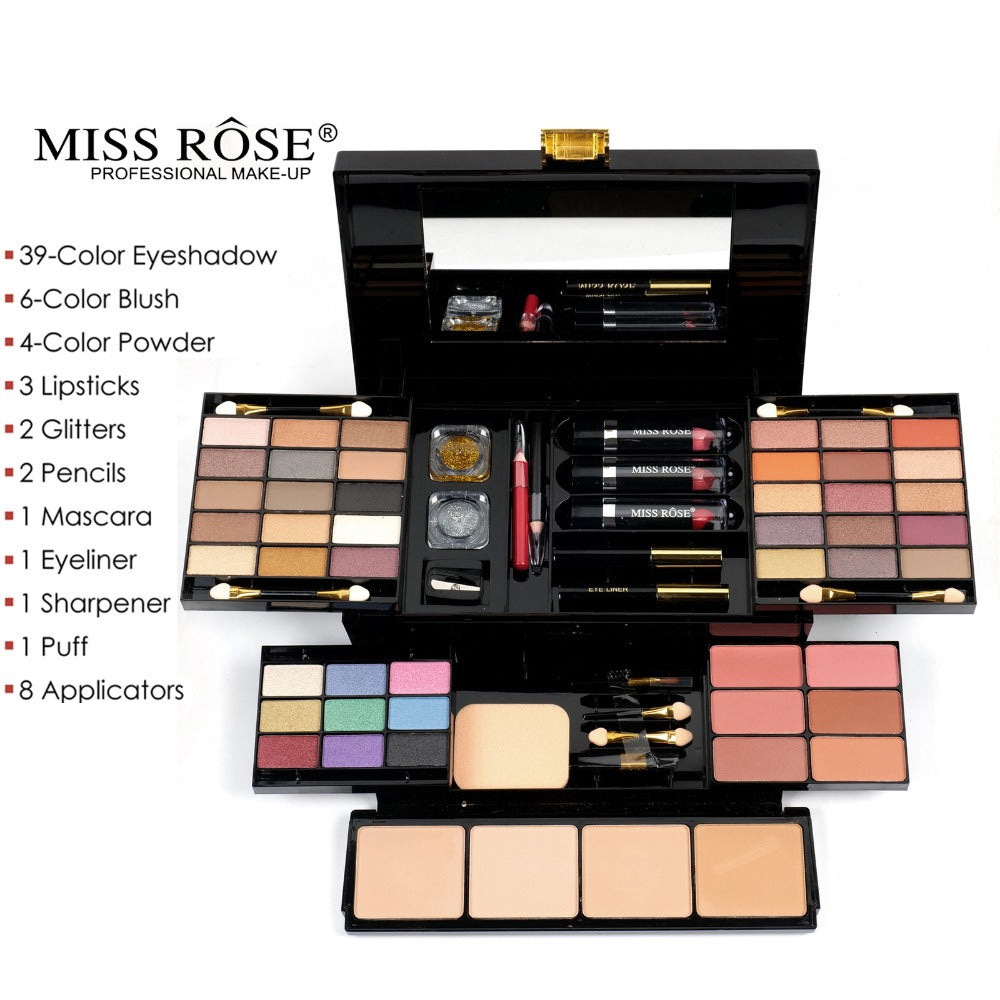 Makeup Kit for Women 58 Colors All-in-One Professional Set with Mirror - Eyeshadow Compact Powder Blusher Lipstick Eyeliner Mascara Eyebrow Pencil Glitter Gel Complete Makeup Gift Set for Girls
