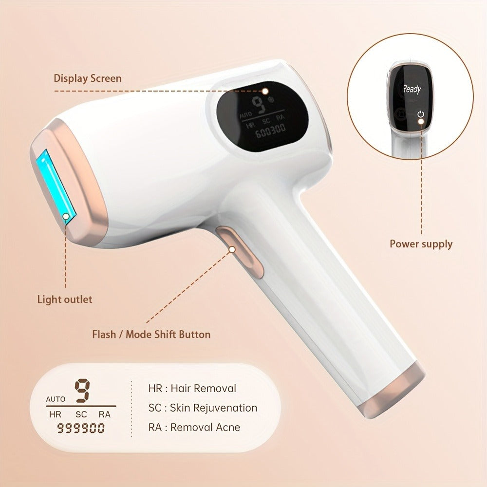 IPL Hair Removal Device with Ice Cooling Care Function for Women Permanent, 999, 900 Flashes Painless IPL Hair Remover, Hair Removal Device for Armpits Legs Arms Bikini Line