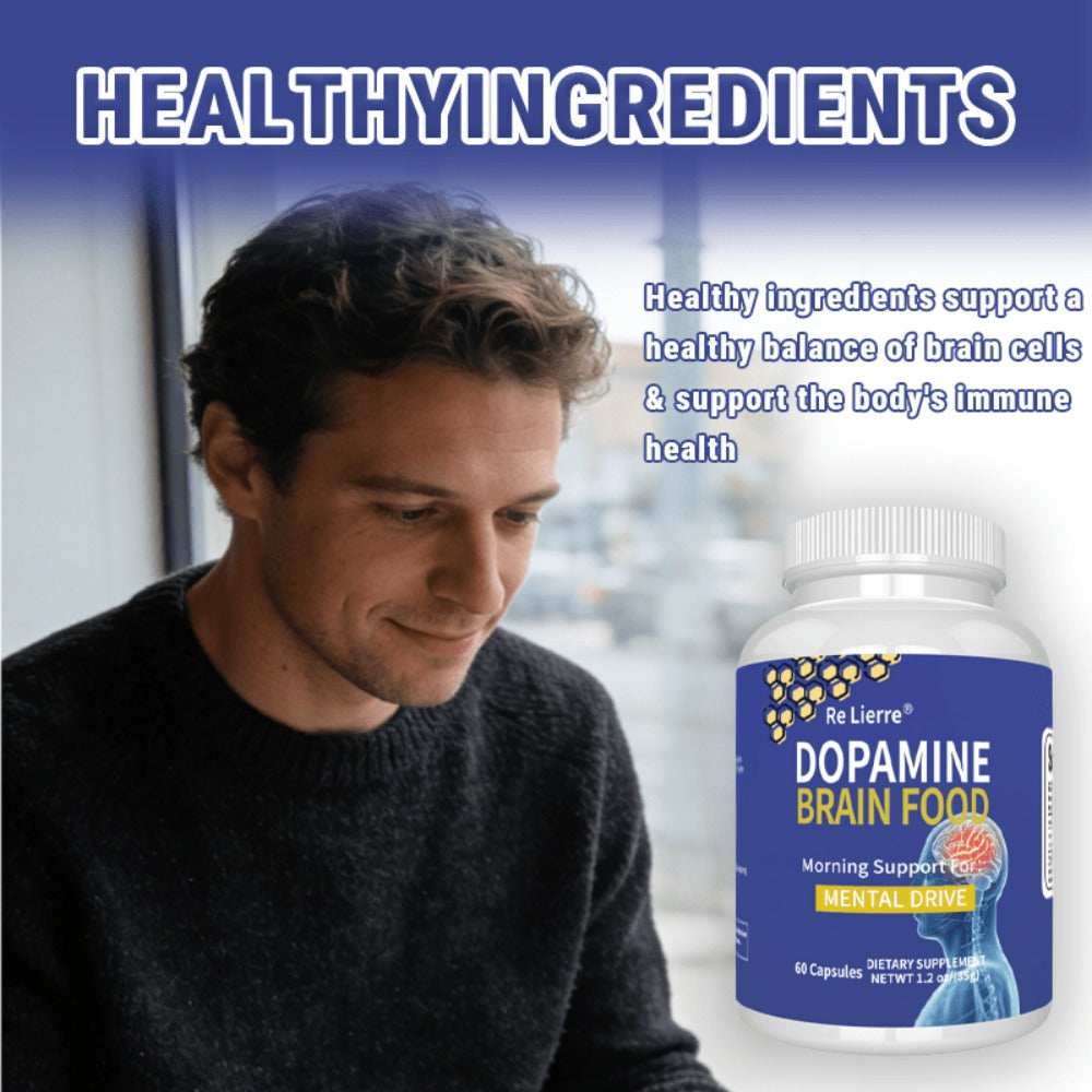 [Brain Support & Sleep] Relierre Dopamine Brain Support Capsules with Magnesium & Magnesium Glycinate, Focus & Restorative Sleep, High Potency Nootropic for Mental Clarity & Vitality