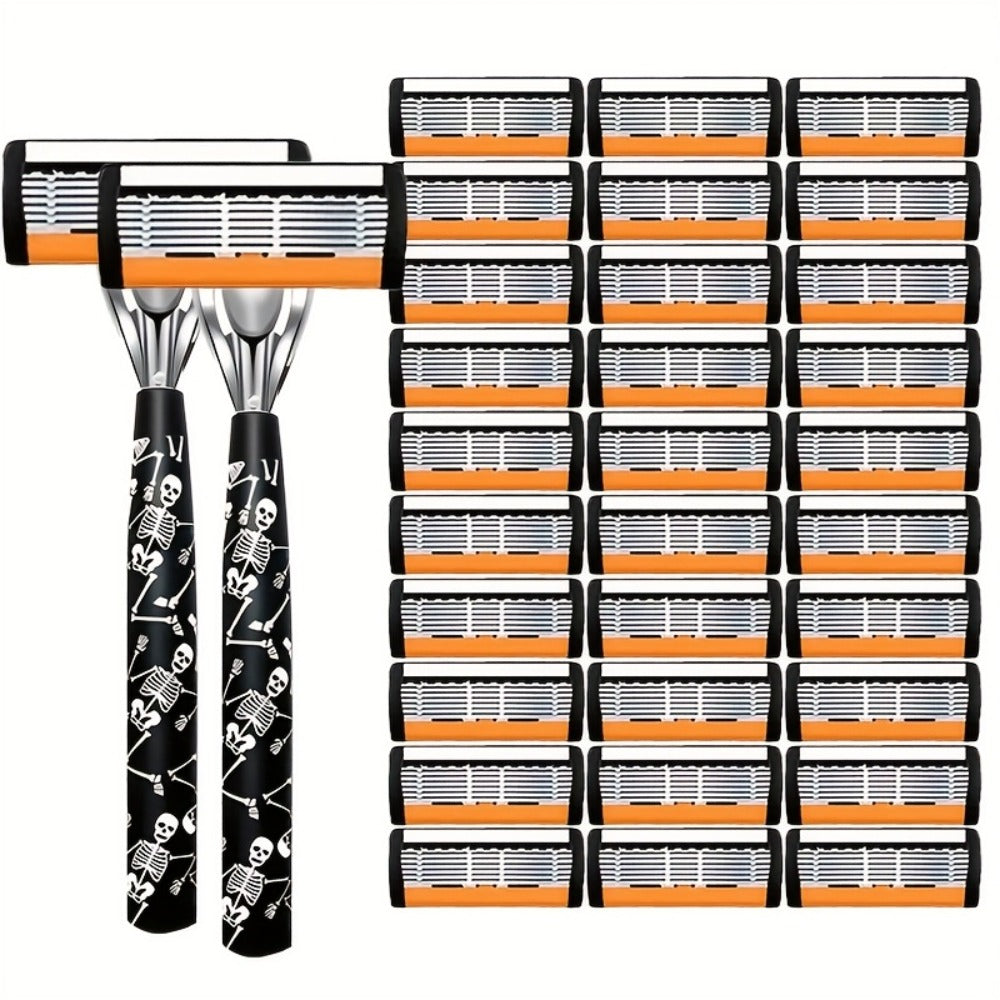 High-End Manual Razor for Men, Featuring 7-Layer Progressive Stainless Steel Blades, a Metal Non-Slip Handle, And a Classic Design That Works Well. an Excellent Gift for Men