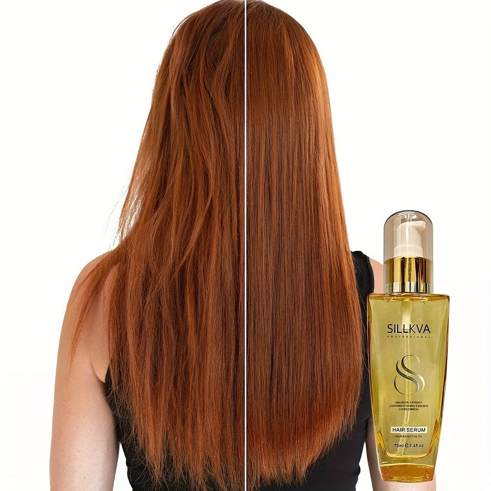 Moroccan Argan Hair Oil & Rose Scented Spray Set SILLKVA Revitalizing Penetrating Treatment Smooths Moisturizes Strengthens Hair Long-Lasting Fragrance for Women