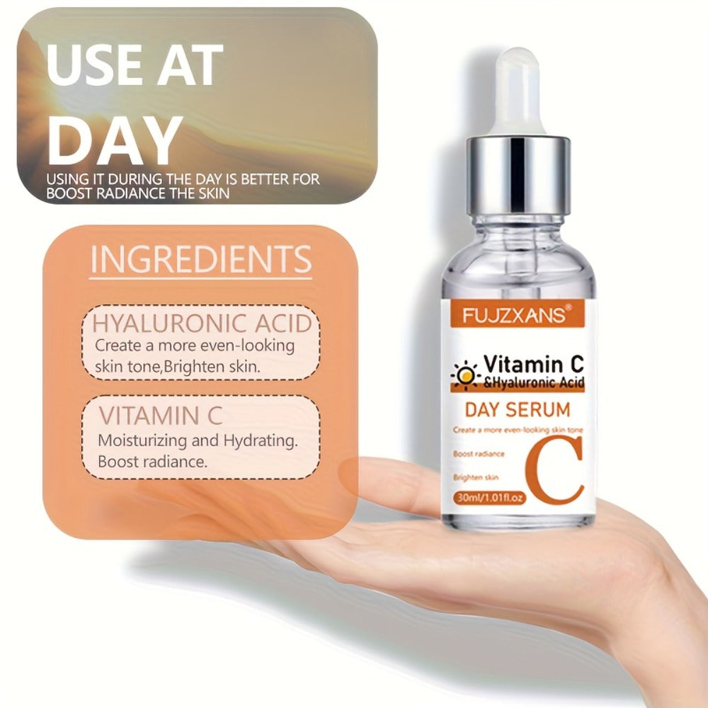 Day & Night Retinol+Vitamin C+Hyaluronic Acid Serum Set for Face skincare ; make Light Beige younger-looking ; Deep Hydration ; Moisturizing Facial Essence kit for Women
