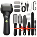 14-In-1 Rechargeable Electric Foot Grinder Kit, Professional Remover with 2 Speed Settings And 3 Interchangeable Rollers, Perfect Foot Scrubber for Hard, Cracked Skin