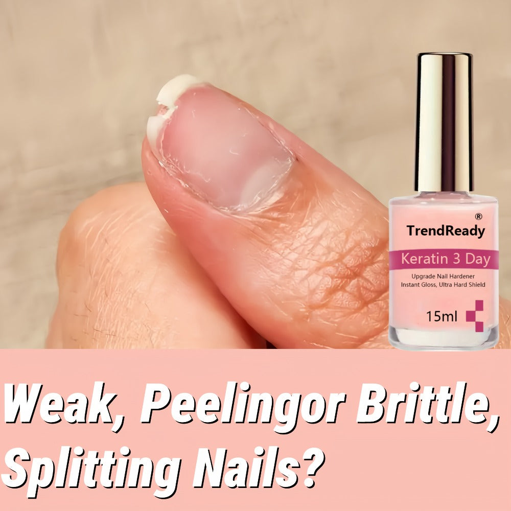 Nail Strengthener Treatment – 2 Pack | Nail Hardener Base Coat, Protein Repair Formula, HEMA-Free, Ridge Filler, Clear Polish for Weak Brittle Nails, Fast Dry, Long Lasting