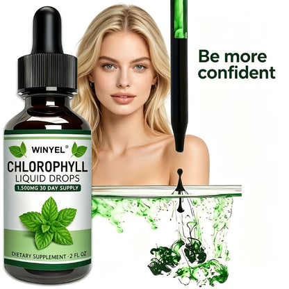 Liquid Chlorophyll Supplement Drops for Internal Deodorant Detox & Skin Clarity | Natural Energy Boost Alkalizing & Antioxidant Support | Plant-Based Daily Wellness Supplement for Men & Women