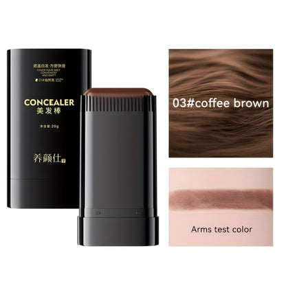 Hair Dye Stick with Built-in Comb - Waterproof Sweatproof Gray Coverage Touch-Up Stick | Easy Twist Applicator | Plant-Based Squalane | 3 Shades | On-the-Go