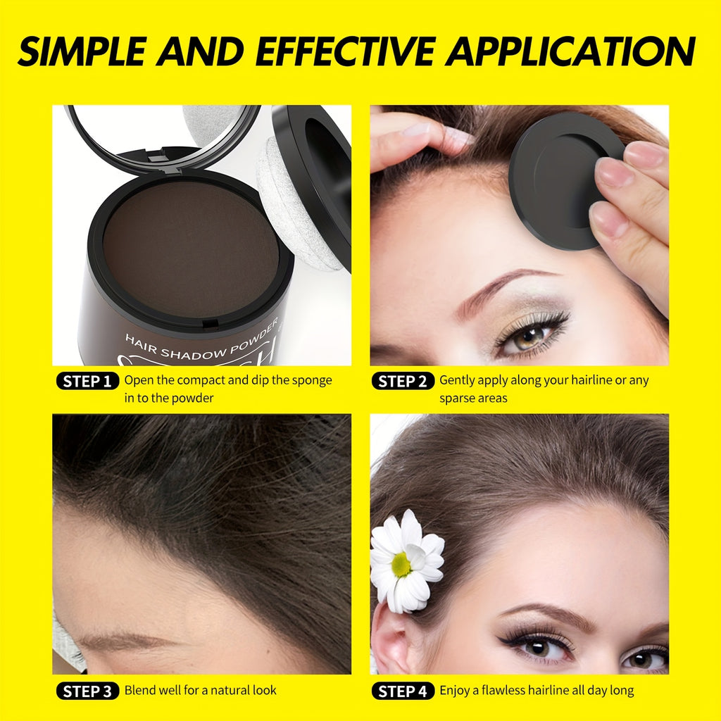 Sevich Hairline Shadow Powder Kit with Brush, Mix The Powder Evenly, Delicate Application Instantly Conceal Hairline And Hair Root, Waterproof Hairline Powder Filler for Natural Look(Makeup Brush Styles Are Random)