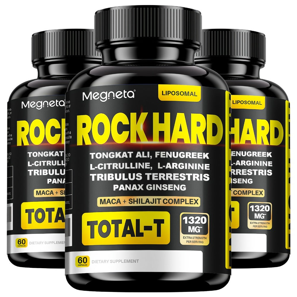 [90-Day Supply]ROCK HARD Supplements |Energy & Heart & Drive | Advanced Plant Blend with L-Arginine, Tongkat Ali, Tribulus And Fenugreek | 180 Capsules