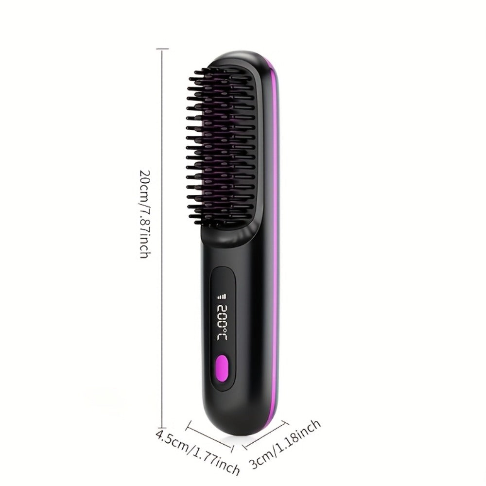 2-in-1 Portable Wireless Multifunctional Ceramic Straightener And Curling Iron, 3-speed Adjustable Temperature, Dual-purpose Design, Suitable For Styling And Curling, No Harm, Supports USB-C Charging, Long-lasting Durability, Travel Use