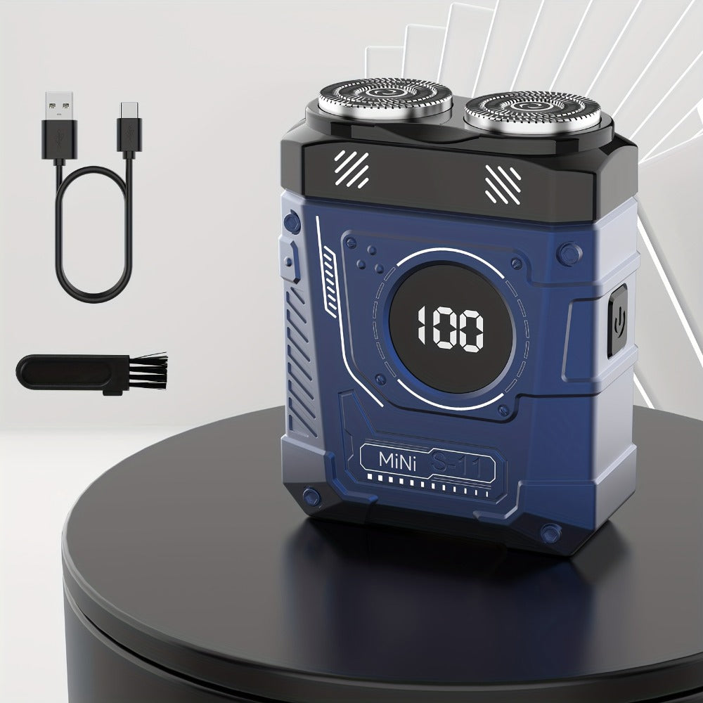 2025 New Mecha Dual-Head Electric Shaver with USB Rechargeable Battery, 3 Colors Available, 2-In-1 Dual-Head Design, 3-Speed Adjustable Speed, 3-Speed Adjustable, Shaving