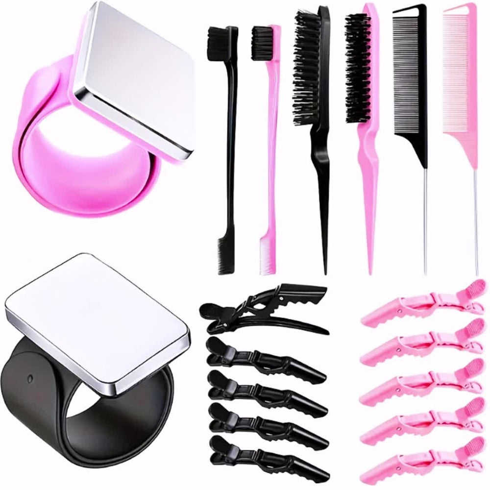 Iron Wrist Bracelet for Curling Hair, Silicone Patting Hair Styling Separator, Crocodile Clip for Hair Salon, Hair Clip for Perming and Dyeing, Bangs Positioning Clip