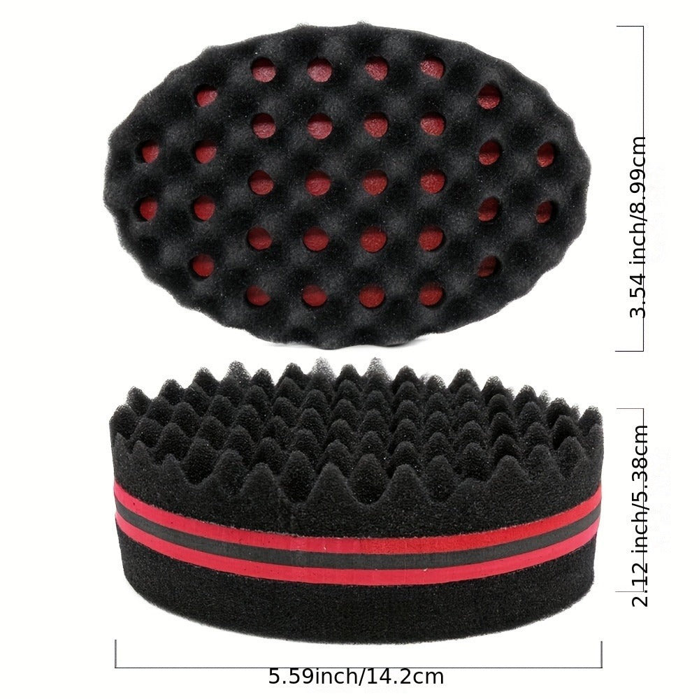Set of 2: Sponge-Shaped Brush And Styling Comb for Short Black Hair.