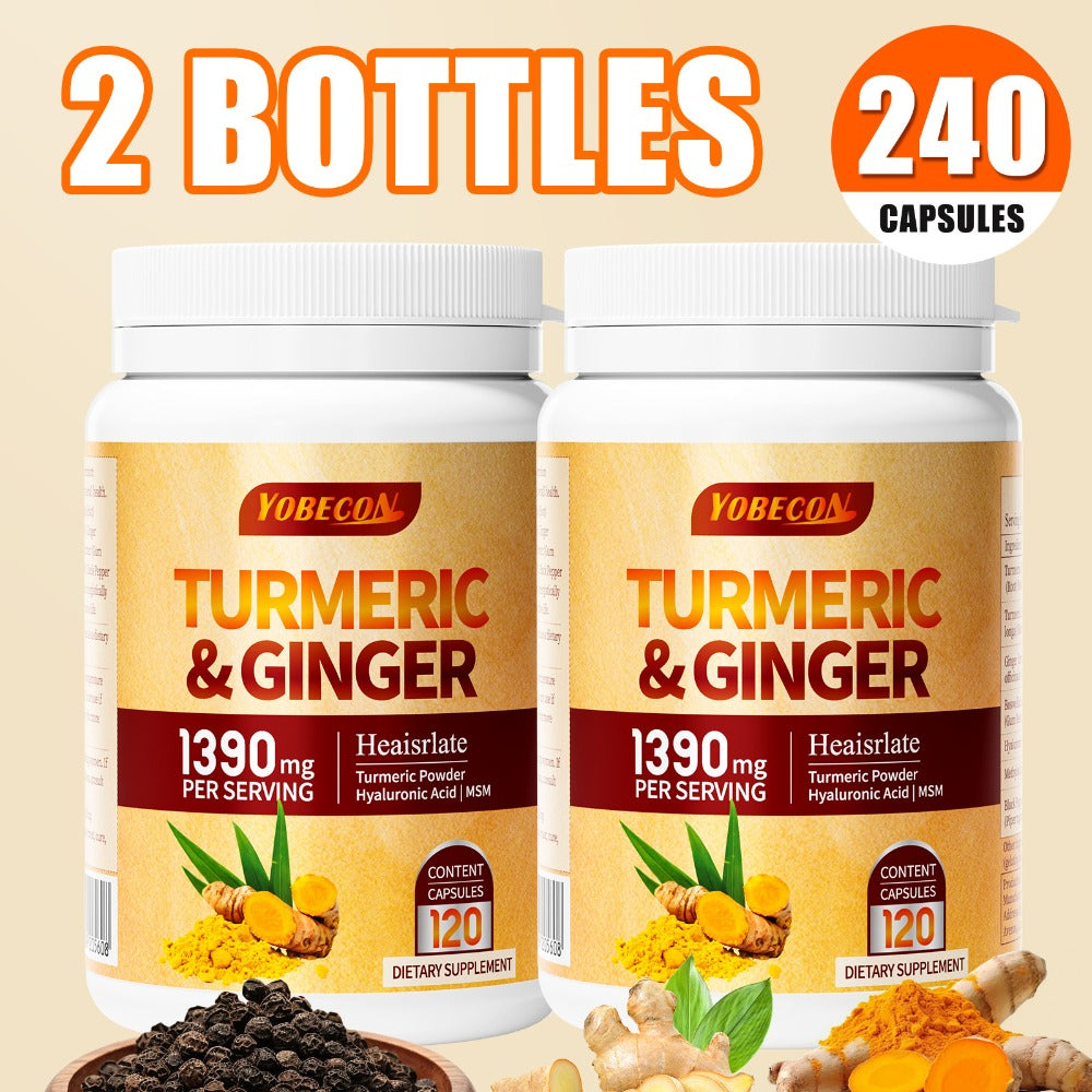 [Turmeric Supplement] Sports Support, Skin And Digestion Health Helps Maintain Vitality And, Contains Black Pepper, Family Pack And Winter Gifts, 120 Powder Capsules