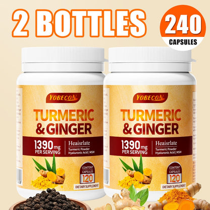 Turmeric Supplement with Black Pepper – Sports Recovery, Skin Health & Digestion Support for Women & Men, 120 Powder Capsules Anti-Inflammatory Vitality Formula