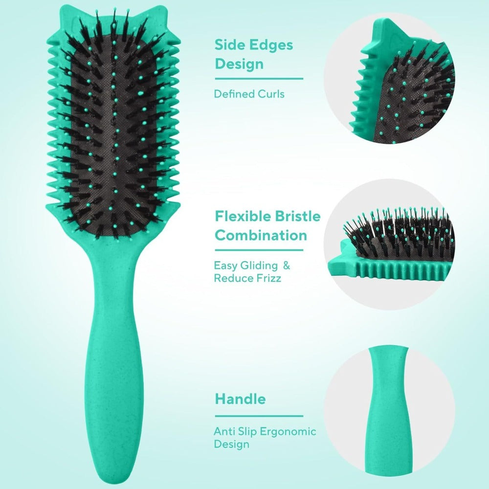 Detangling Brush for Curly Hair 1/2 Pcs – Flexible Bristles Reduce Breakage & Frizz, Gentle Scalp Massage, Wet & Dry Use, Wavy Coily Hair Care Tool