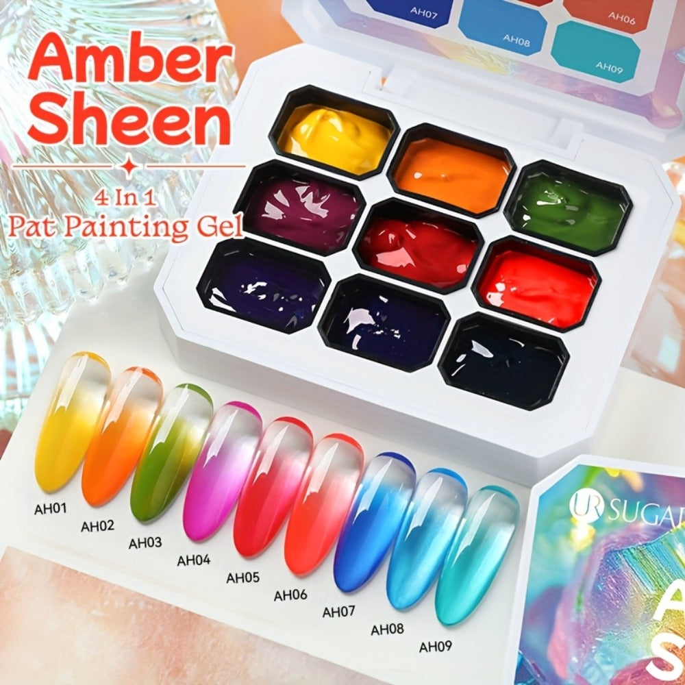 UR SUGAR Offers a 9-Color Gel Nail Polish Set That Includes Shades Like Yellow, Purple, And Blue. This Versatile Product Is Perfect for Creating Gradient Effects And Stamping Patterns, Making It an Ideal Gift for Nail Art Enthusiasts And Salons