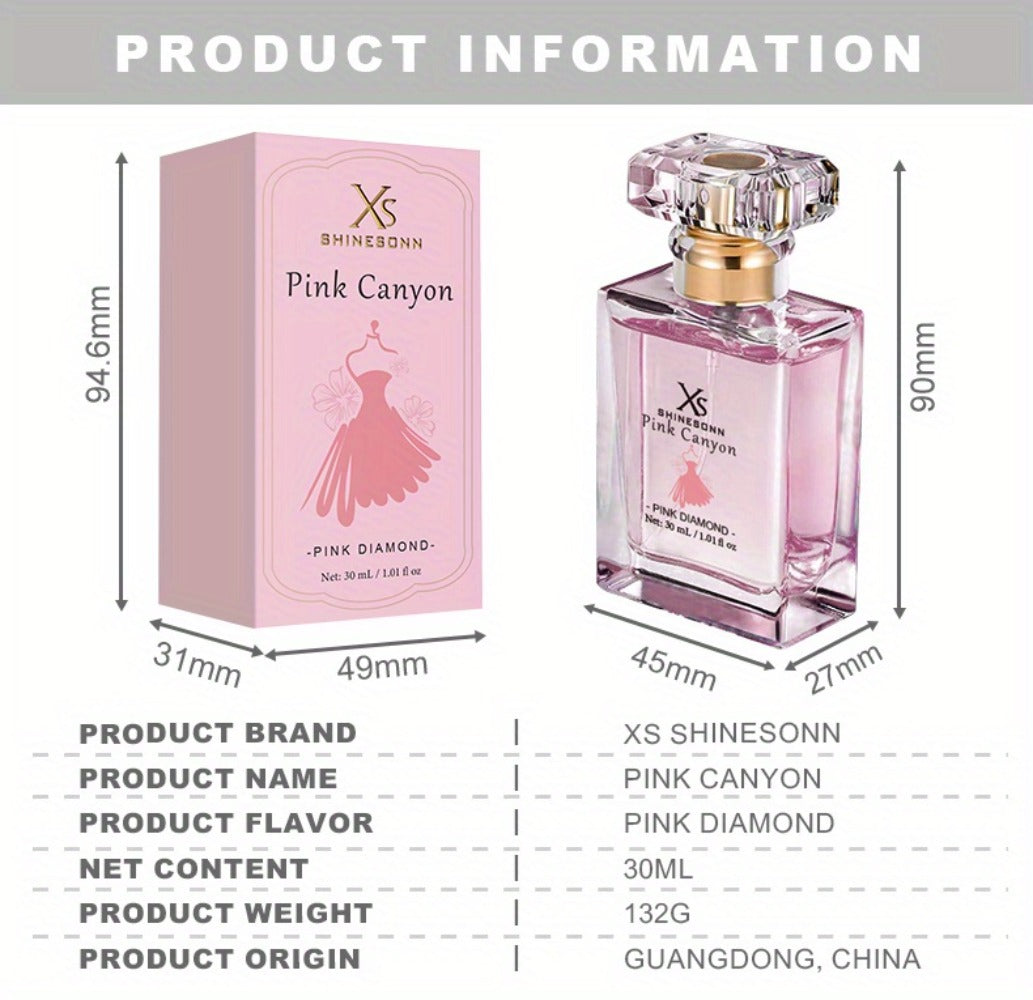 Perfume for Women Pink Canyon 1oz Eau de Parfum Floral Fruity Fragrance Pomegranate Peony Amber Long Lasting Travel Size Date Night Gift for Her