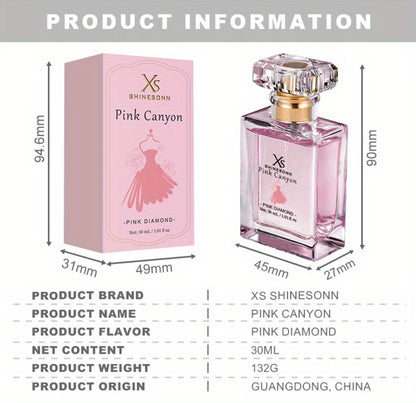 Perfume for Women Pink Canyon 1oz Eau de Parfum Floral Fruity Fragrance Pomegranate Peony Amber Long Lasting Travel Size Date Night Gift for Her