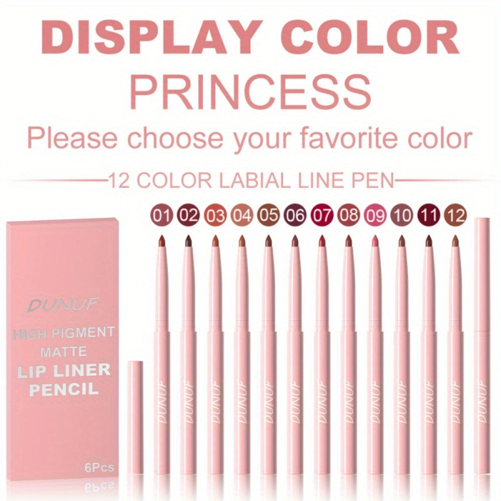 Lip Liner and Lipstick Set 12pcs Matte Waterproof Long Lasting Easy Apply Lip Pencil Lip Color Kit for Women Holiday Gift