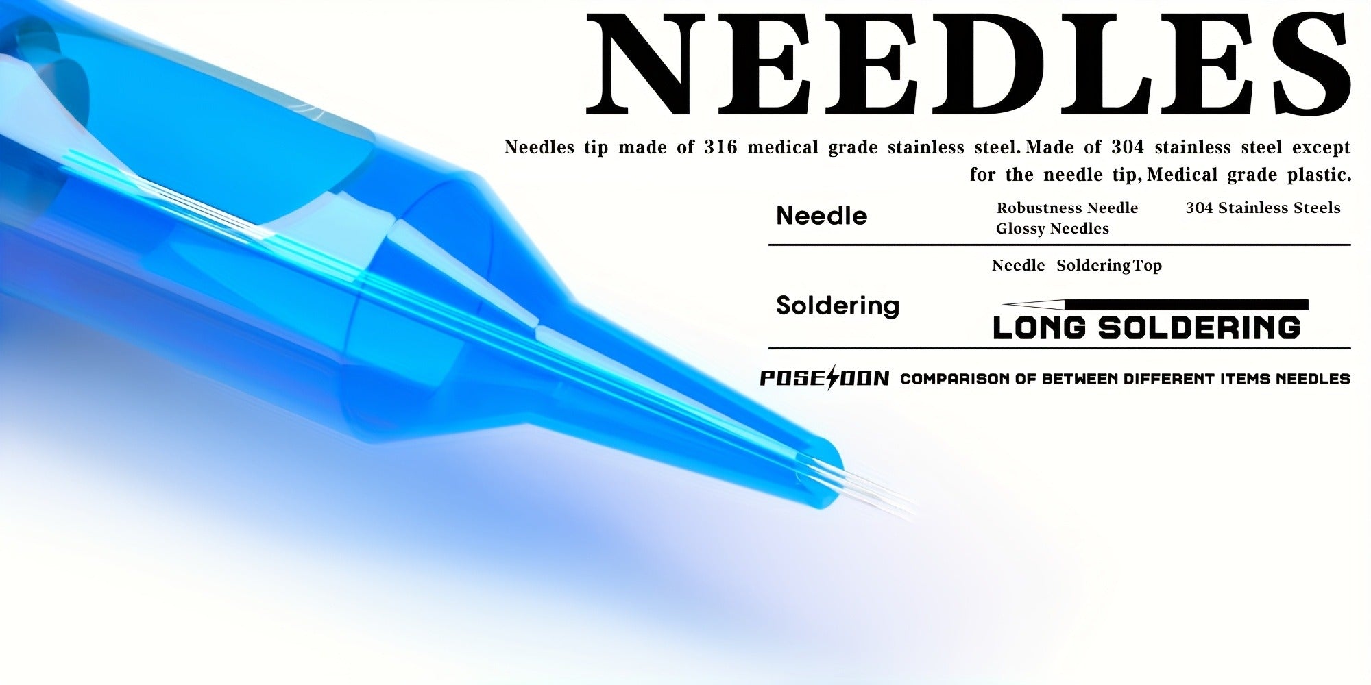 POSEIDON V3 Tattoo Cartridge Needles 50pcs Mixed Size Steriled Needles With Membrane Safety Cartridges-1203RL, 1205RL, 1207RL, 1209RL, 1207RM, 1209RM, 1205RS, 1207RS, 1209RS, 1207M1