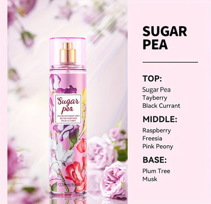 Body & Hair Fragrance Mist for Women 2PCS Set - Long Lasting Perfume Spray 8 fl oz, Fruity Floral Scents Peach Pear Cherry Blossom, Dual Use Body and Hair Spray Gift for Her