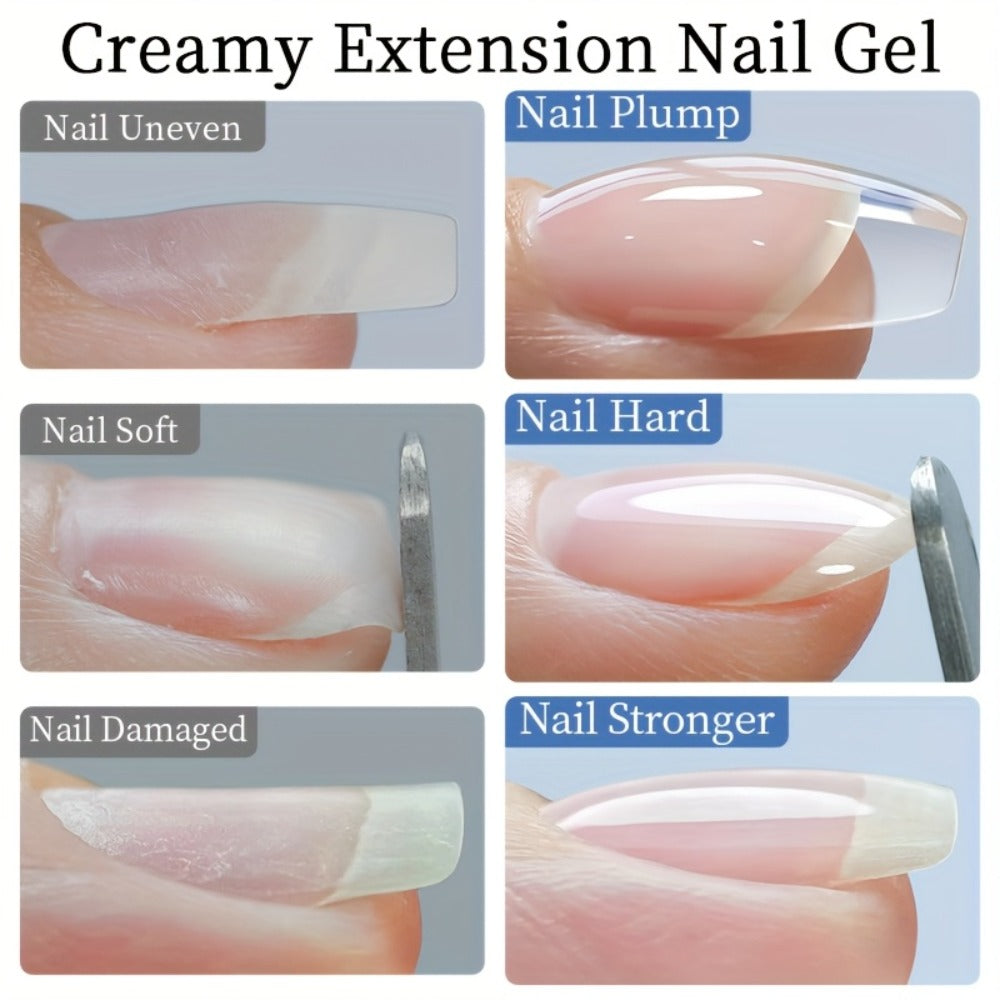 Awstorg 3pcs/Set 100G Clear Creamy Building Nail Gel Nail Extension Gel Kit Hard Constructed Gel Nail Strengthener Manicure