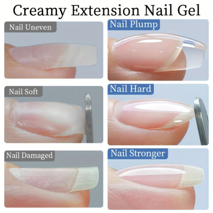 Building Nail Gel Kit 3pcs 100g Clear Creamy Nail Extension Gel Hard Construction Gel for Nail Strengthening Lengthening and Manicure UV LED Nail Builder Gel Set