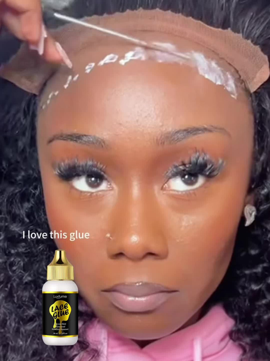 Waterproof Wig Glue - Latex-Free Strong Hold for Wigs & Lace Front | Traceless, Sweat & Rain Resistant | All Day Wear for School/Work (1.28oz)
