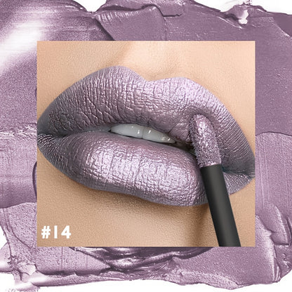 Metallic Lip Gloss High Gloss Long-Lasting Non-Stick Lip Plumper Glossy Lipstick for Women Portable Party Date Daily Makeup Gift 11 Shades