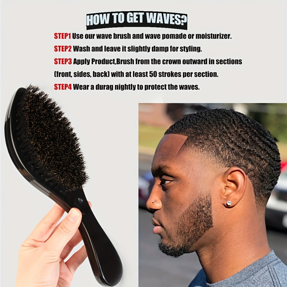 360 Wave Pomade Strong Hold Hair Styling with Jojoba Oil — Frizz Control Moisturizing Formula for Dreads Locks Twists Coily Curly Wavy Hair Men Grooming Daily Hair Care Set