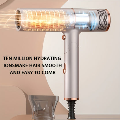 Professional Hair Dryer with Foldable Handle — Bristle Motor, Hot & Cold Air, Concentrator Nozzle & Stand Included, Quick Dry for All Hair Types