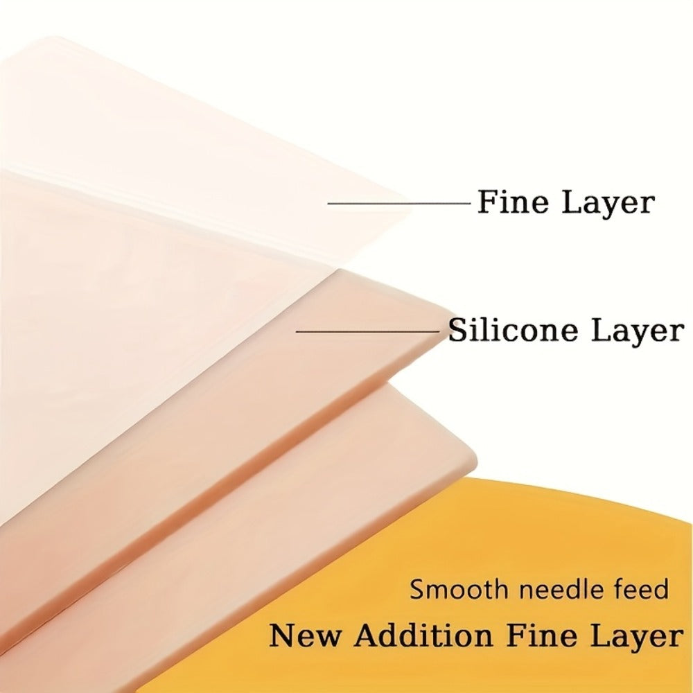 Tattoo Practice Skin Silicone — Double-Sided Flexible Fake Skin, 1mm Thickness, Simulates Real Skin Curvature, for Tattoo Artists & Beginners, Eyebrows & Lips PMU Training