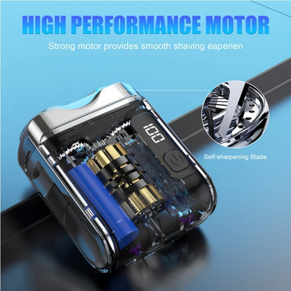 Electric Shaver for Men Mini Portable Dual Floating Blade with Digital Display USB Rechargeable Compact Travel Razor Clean Shave Classic Black Gift for Him Holiday Christmas