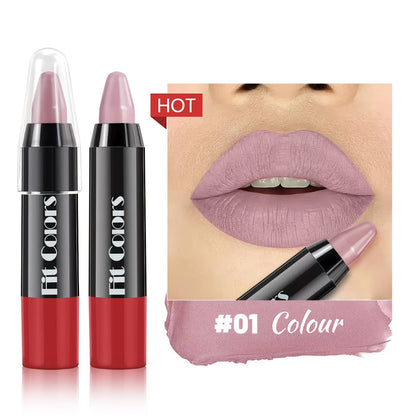 Crayon Lipstick Set 6 Pcs – Matte & Glossy Lip Liner Pencil with Squalane, Easy Color Moisturizing Long Lasting Lip Stick for All Skin Types, Volumizing Lip Color
