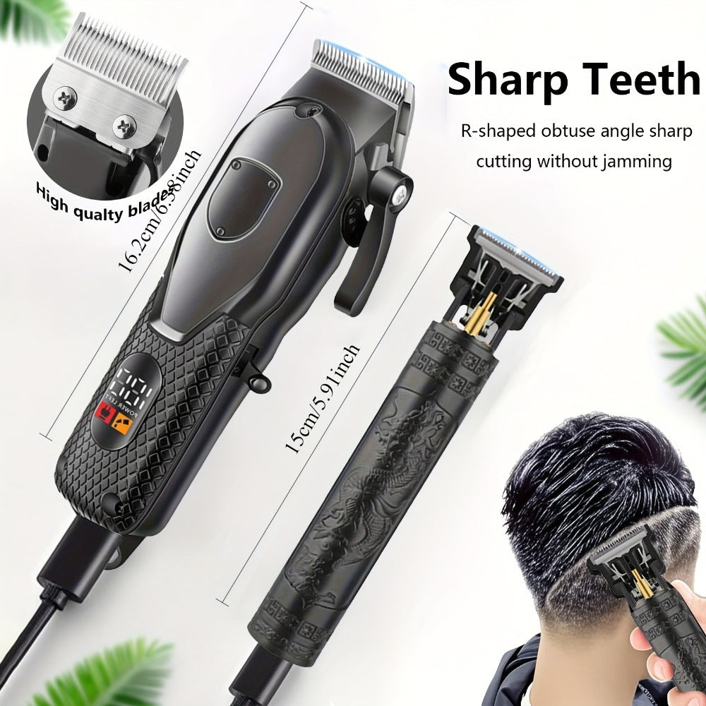 [Gifts for Men] 2pcs/4pcs Men's Cordless Hair Clipper Kits with USB Electric Hair Trimmer Suitable for, Travel, Barber Tools for Haircutting, Gifts for Men, Husbands, Boyfriends, Car Use, USB- Barber Kits