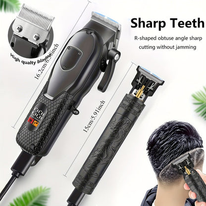 Cordless Hair Clipper Kit for Men - USB Rechargeable Electric Hair Trimmer Set, 2-Piece & 4-Piece Barber Tool for Home & Travel, Black Blue Gold
