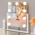9-Light Magnetic Makeup Mirror with 5X Magnifying Lens - Smart Touch Control, 3 Lighting Modes (Daylight/Warm /Cool), 360° Rotating Vanity Mirror Suitable for Women' Birthday/Holiday Gift, Hollywood Lighting Mirror