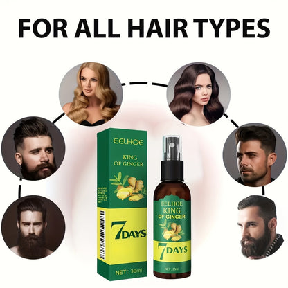 Ginger Hair Oil & Biotin Hair Serum 2-Pack Set - Scalp Nourishing Moisturizing Hair Growth Treatment for All Hair Types 7-Day Ginger Care Men Women Gift Set