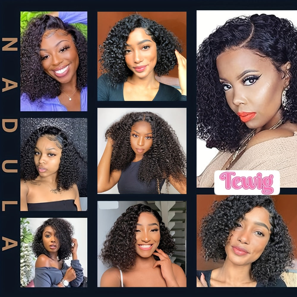 Glueless Bob Wig Human Hair 13x4 Pre Cut Lace Deep Wave Wig 200% Density Wear and Go Pre Plucked Body Wave Lace Front Wig for Black Women