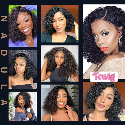 Glueless Bob Wig Human Hair 13x4 Pre Cut Lace Deep Wave Wig 200% Density Wear and Go Pre Plucked Body Wave Lace Front Wig for Black Women