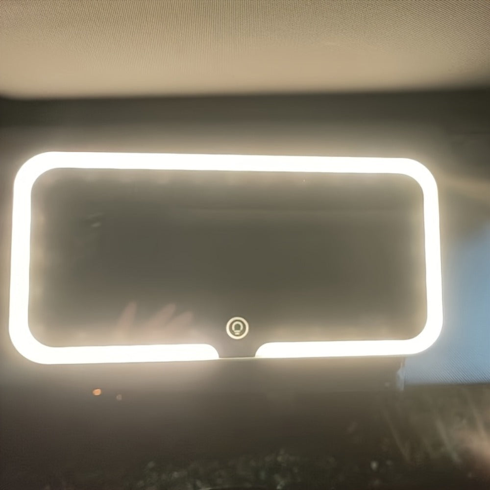LED Car Vanity Mirror, Ultra-Thin HD Design, Touch-Adjustable 3 Lighting Modes, USB Powered, Ideal for Car Interior & Daily Makeup Lighting, Women's Holiday Gift