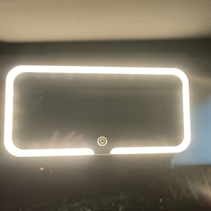 Car Vanity Mirror LED Lighted Ultra Thin HD, Touch-Adjustable 3 Lighting Modes USB Powered Sun Visor Mirror for Car Interior Daily Makeup, Women Holiday Gift
