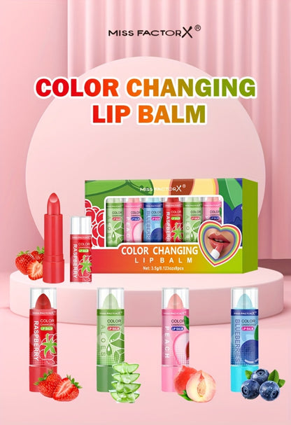 Color Changing Lipstick Set 8 Pcs by Miss Factorx – 12-Hour Long-Lasting, Moisturizing & Anti-Transfer Formula, Charming Mood-Reactive Shades, Perfect Holiday & Birthday Gift
