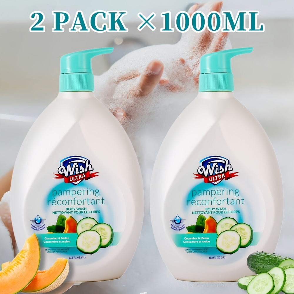 Set of 2 Bottles, Each 1000 ML/33.8 Fl Oz, Moisturizing Body Wash Suitable for Both Men And Women, Featuring a Long-Lasting Scent, Available in 6 Unique Fragrances, Deeply Cleanses, And Enhances Skin Smoothness, Suitable for All Skin Types