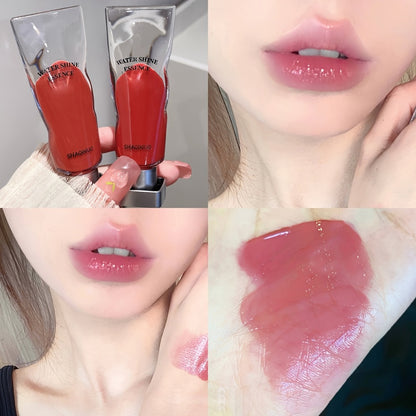 Lip Gloss 5-Pack - Water Glow Essence Jelly Glass Lips, Mirror Shine, Non-Sticky Moisturizing Lip Glaze, Lightweight Luminous Lip Color, Holiday Gift Set