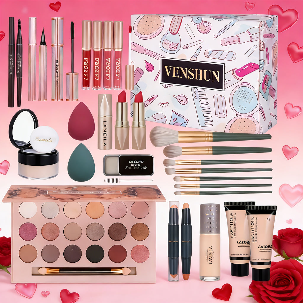 [Holiday Gifts] Multifunctional Women's Makeup Set, Including a Full Set of Makeup Gifts And Basic Makeup Sets. It Contains Foundation, 18-Color Eyeshadow Palette, Lipstick, Eyebrow Pencil. The Best Choice of Holiday Gifts for Girls And Teenagers