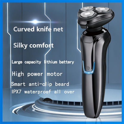 4D Floating Electric Shaver for Men - Triple Blade Waterproof Razor with LED Battery Display & Type-C Fast Charging, High-End Grooming Gift for Men & Fathers