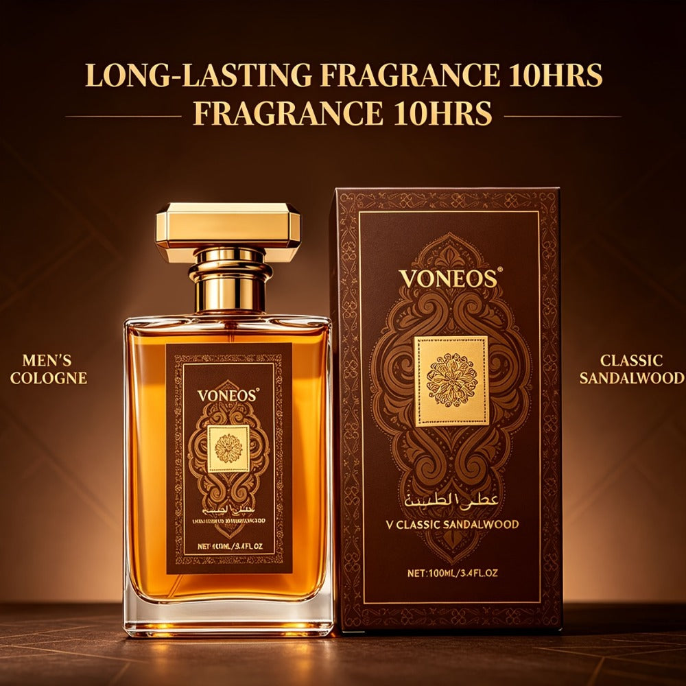 Arabic Cologne for Men Dubai Sudan 3.4 Oz Oriental Oud Fragrance Spray Long Lasting Luxury Gold Bottle Sandalwood Amber Musk Gift for Him 1 2 3 Pcs